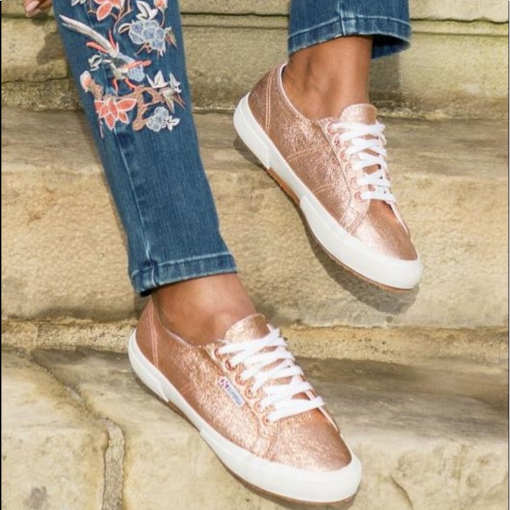 Superga | Rose Gold Metallic Sneakers | US size 8.5 / EU 38.5